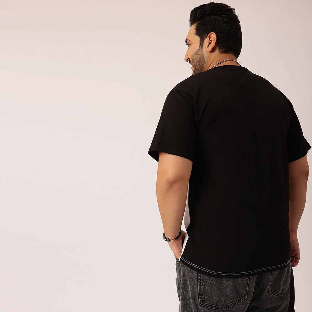 Black Grey White Color Block T-shirt