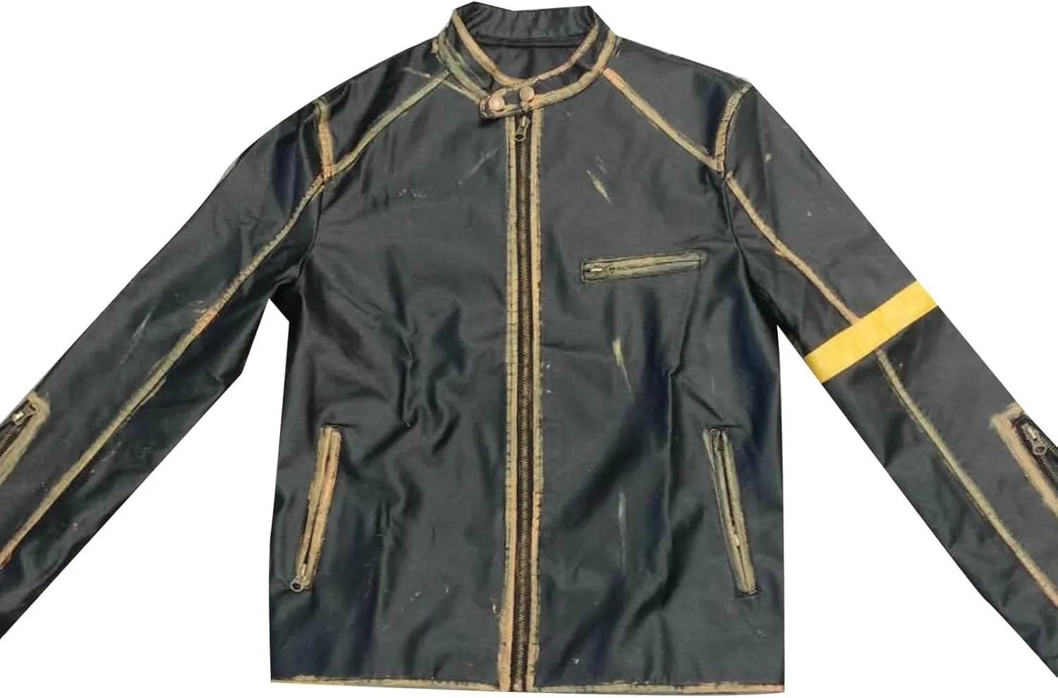 Black Leather Jacket Men Solid Color Zip PU Leather Jacket Short Lapel Motorcycle Leather Jacket Leather Jacket