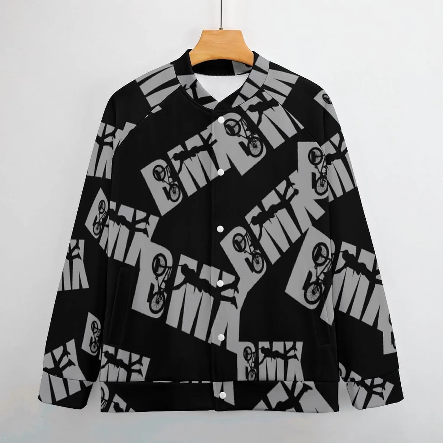 BMX Racing Bike Cycling Lightweight Men's Baseball Jackets Relaxed Fit Varsity Bomber Jacket Windbreaker Coat