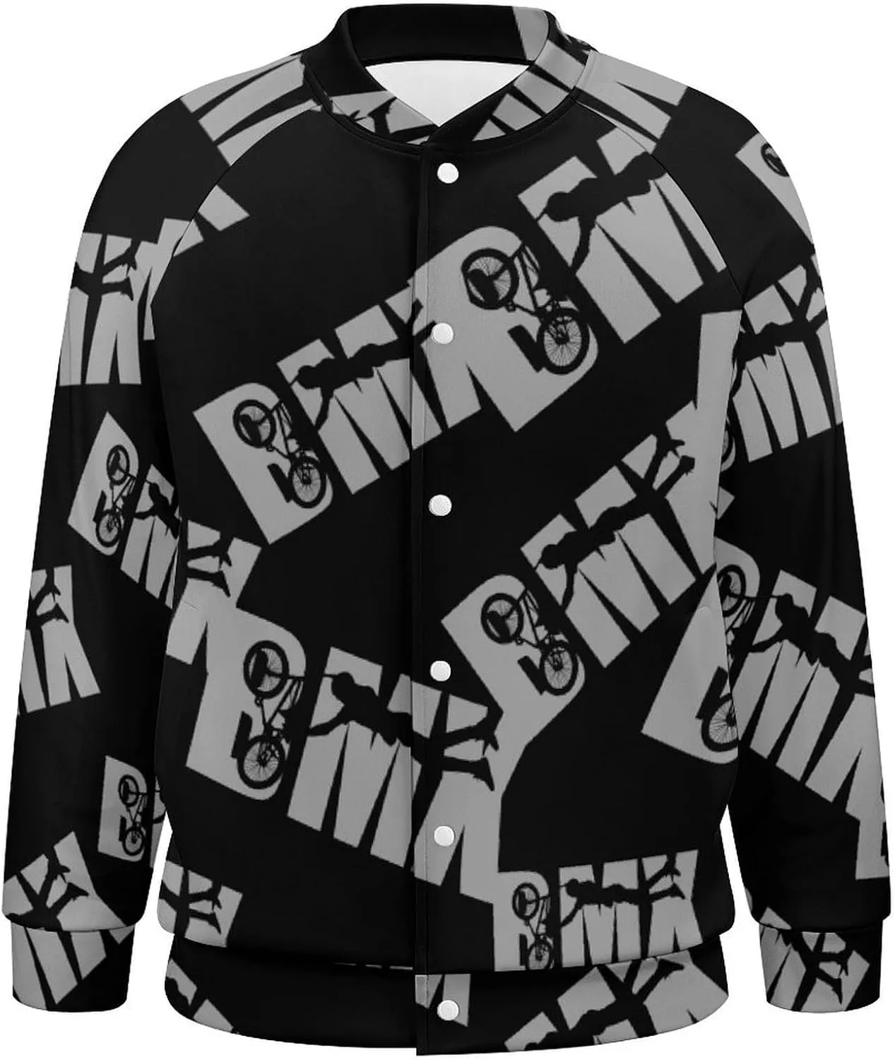 BMX Racing Bike Cycling Lightweight Men's Baseball Jackets Relaxed Fit Varsity Bomber Jacket Windbreaker Coat