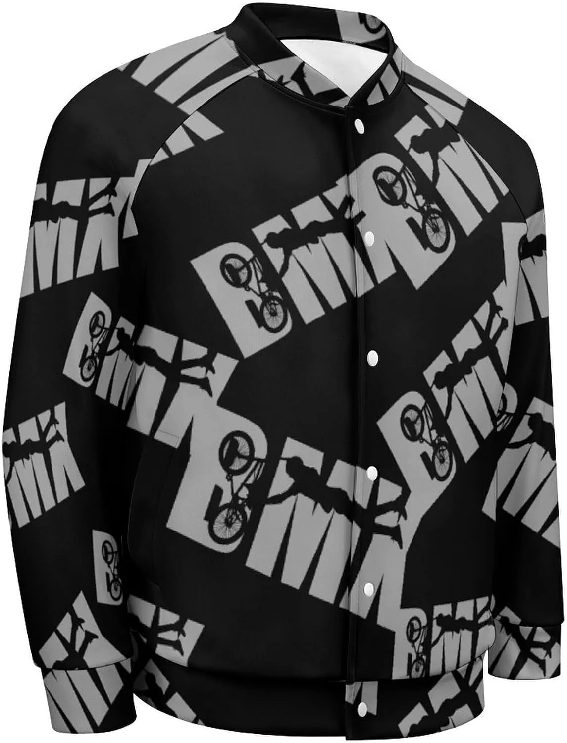 BMX Racing Bike Cycling Lightweight Men's Baseball Jackets Relaxed Fit Varsity Bomber Jacket Windbreaker Coat