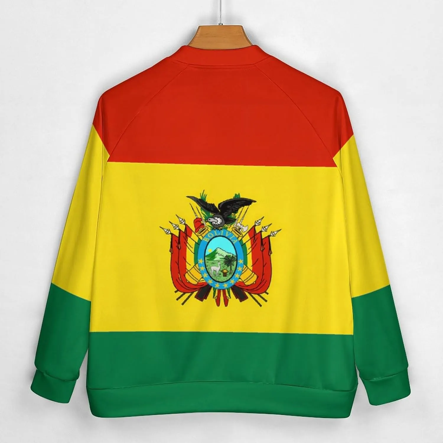 Bolivia Flag Lightweight Men's Baseball Jackets Relaxed Fit Varsity Bomber Jacket Windbreaker Coat