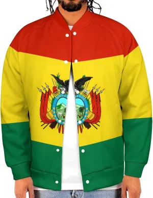Bolivia Flag Lightweight Men's Baseball Jackets Relaxed Fit Varsity Bomber Jacket Windbreaker Coat