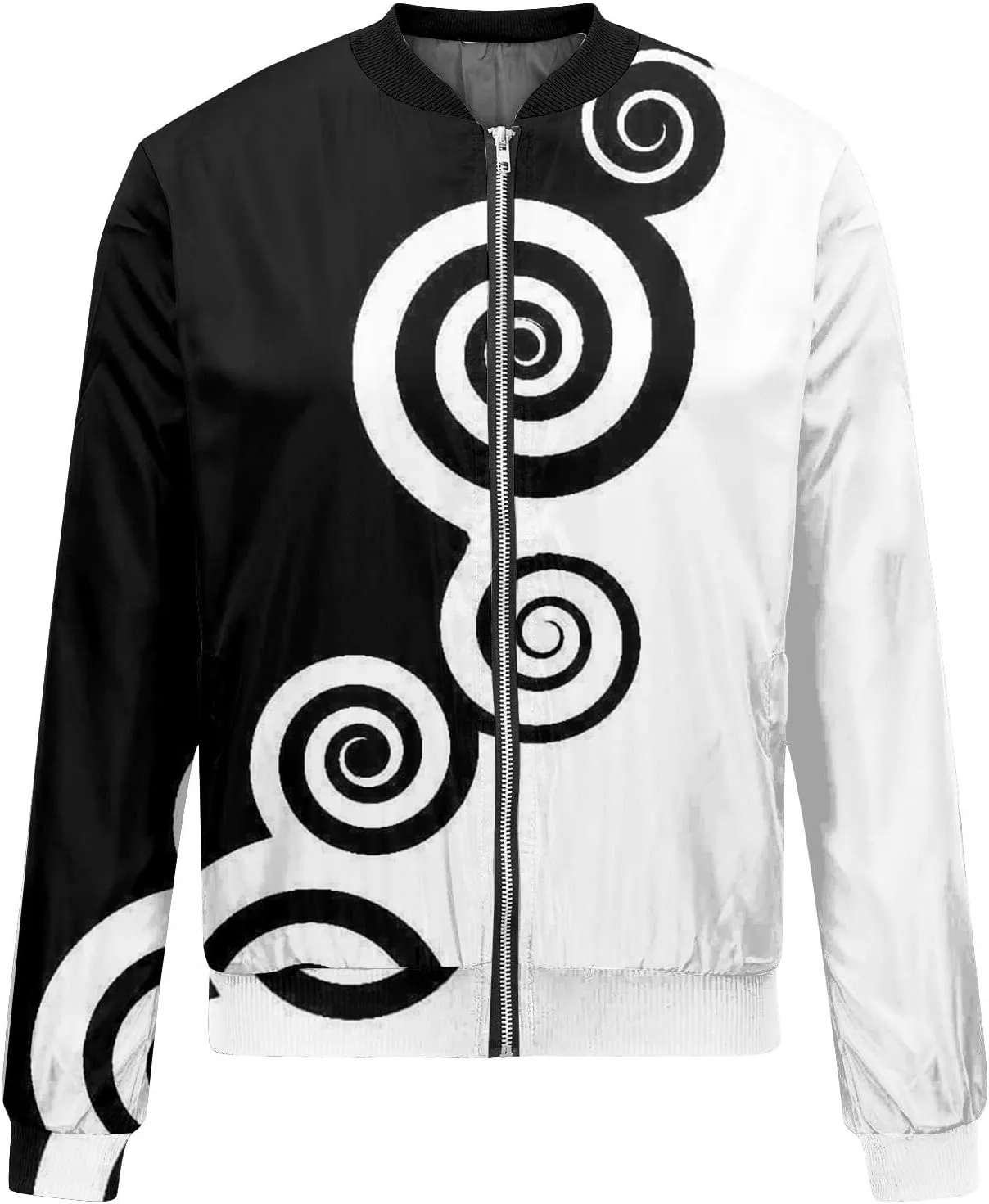 Bomber Jacket Women 2024 Trendy Full Zip Up Coat Long Sleeve Outwear Lightweight Windbreaker Outerwear Fall Jackets