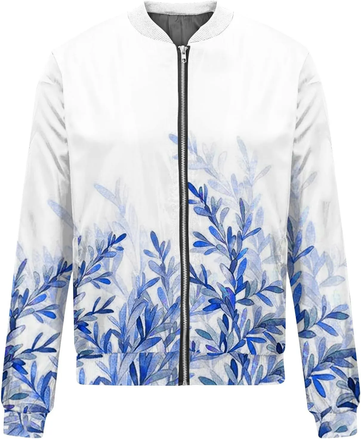Bomber Jacket Women 2024 Trendy Full Zip Up Coat Long Sleeve Outwear Lightweight Windbreaker Outerwear Fall Jackets