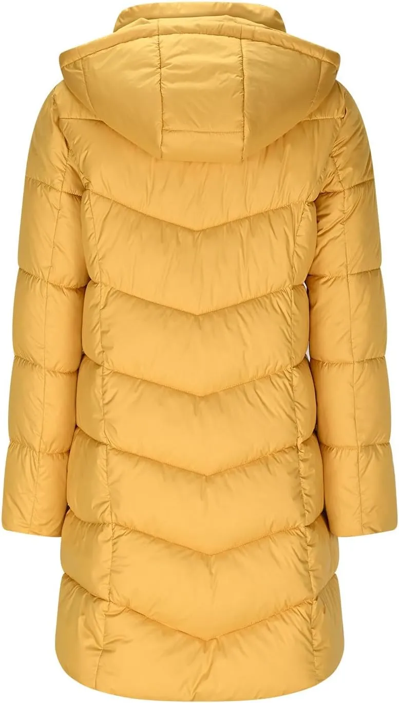 Borniu Women Winter Down Puffer Coat Warm Hooded Down Jacket Quilted Thicken Puffer Jacket Outerwear with Pockets