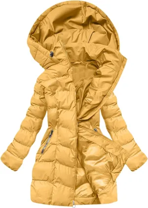 Borniu Women Winter Down Puffer Coat Warm Hooded Down Jacket Quilted Thicken Puffer Jacket Outerwear with Pockets