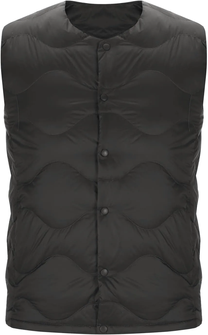 Cambkatl Men's Button Down Puffer Vest Lightweight Quilted Winter Warm Sleeveless Padded Down Outerwear Jackets