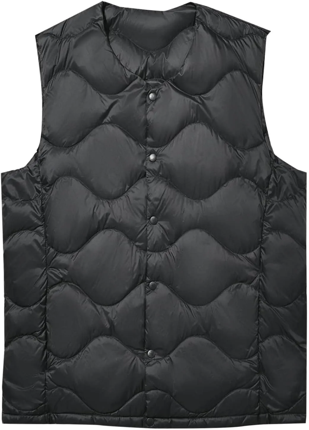 Cambkatl Men's Button Down Puffer Vest Lightweight Quilted Winter Warm Sleeveless Padded Down Outerwear Jackets