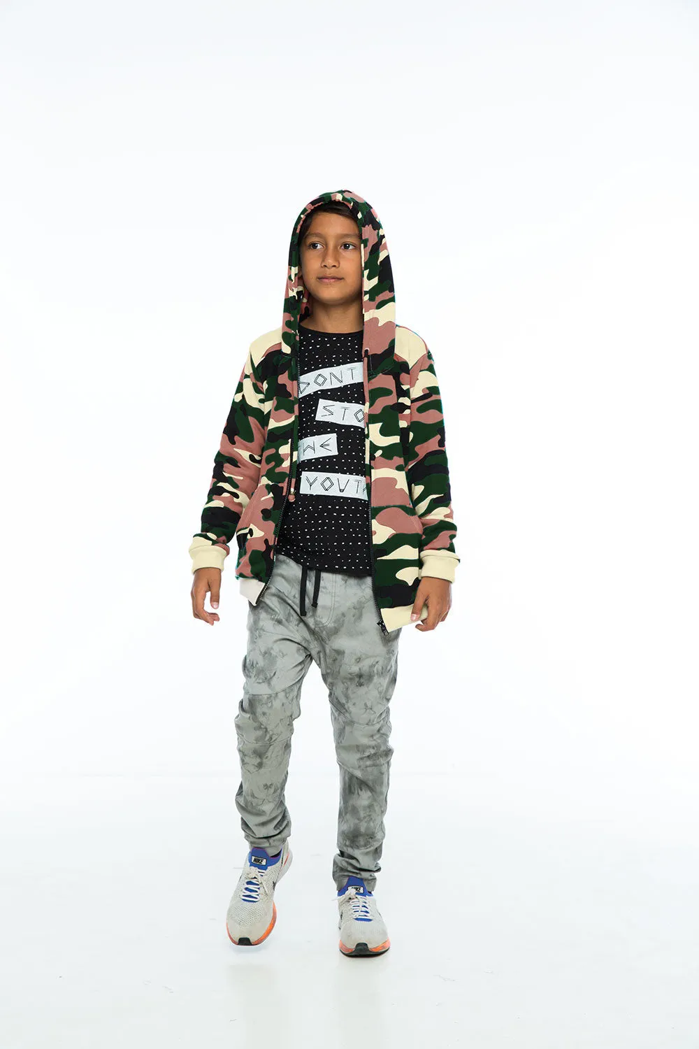 CAMOUFLAGE ZIP UP HOODIE