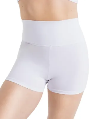 Capezio Women's High Waisted Shorts White