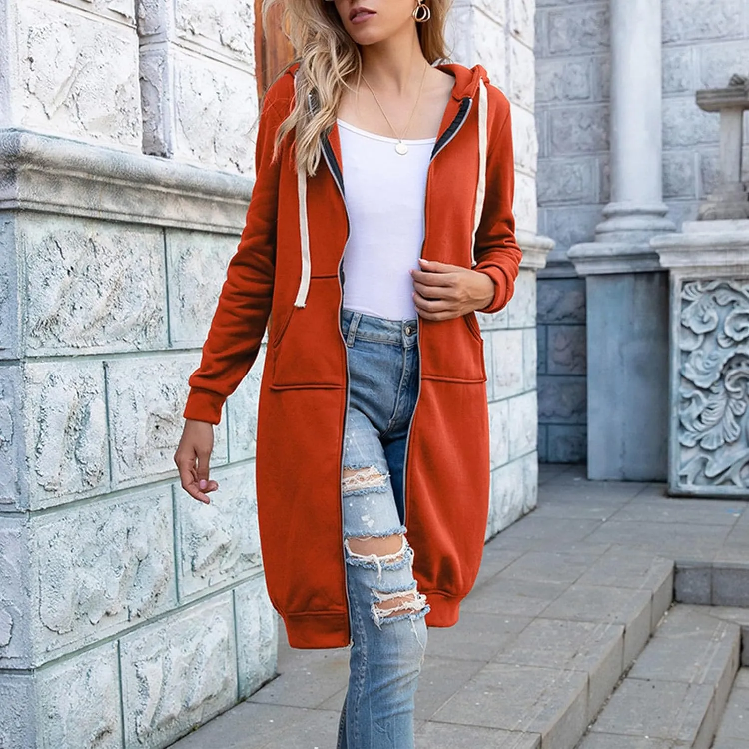 Cardigan Sweaters for Women Lightweight Fall Cardigan Sweaters with Pocket Zip Up Hoodie Women