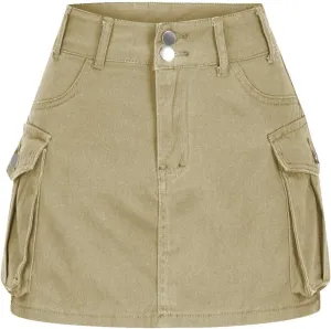 Cargo Denim Skirts for Women Solid Casual Short Jean Skirt Bodycon High Waist Wrap Skirts 2025 Trendy Y2K Mini Skirt