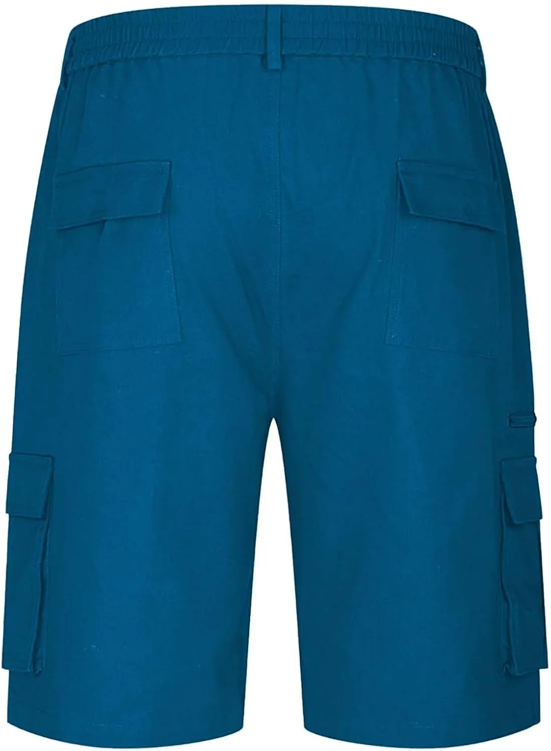 Cargo Shorts for Men Casual Fashion Solid Color Short with Multi-Pocket Button Zipper Elastic Waist Hiking Pants