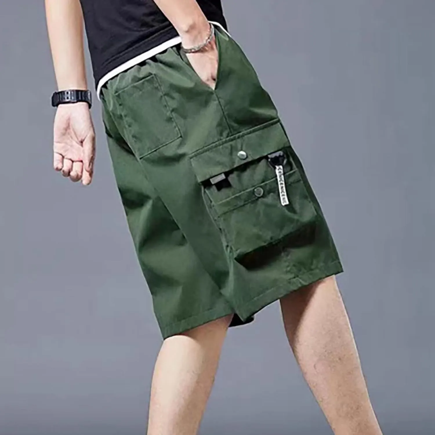 Cargo Shorts for Men Zipper Fly Relaxed Straight Leg Lightweight Work Shorts Casual 2025 Summer Tactical Pants