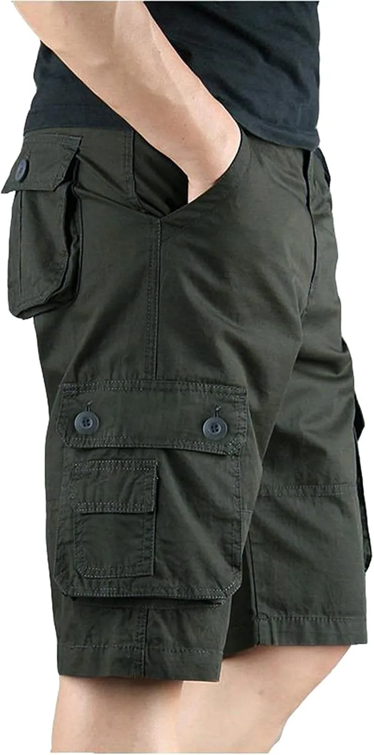 Cargo Shorts for Men Zipper Fly Relaxed Straight Leg Lightweight Work Shorts Casual 2025 Summer Tactical Pants
