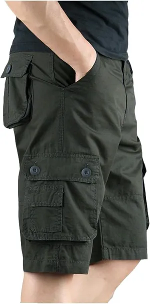 Cargo Shorts for Men Zipper Fly Relaxed Straight Leg Lightweight Work Shorts Casual 2025 Summer Tactical Pants