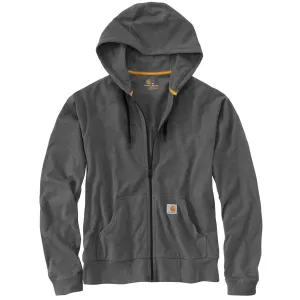 Carhartt Men's Carbon Heather Force Cotton Delmont Zip Front Hoodie