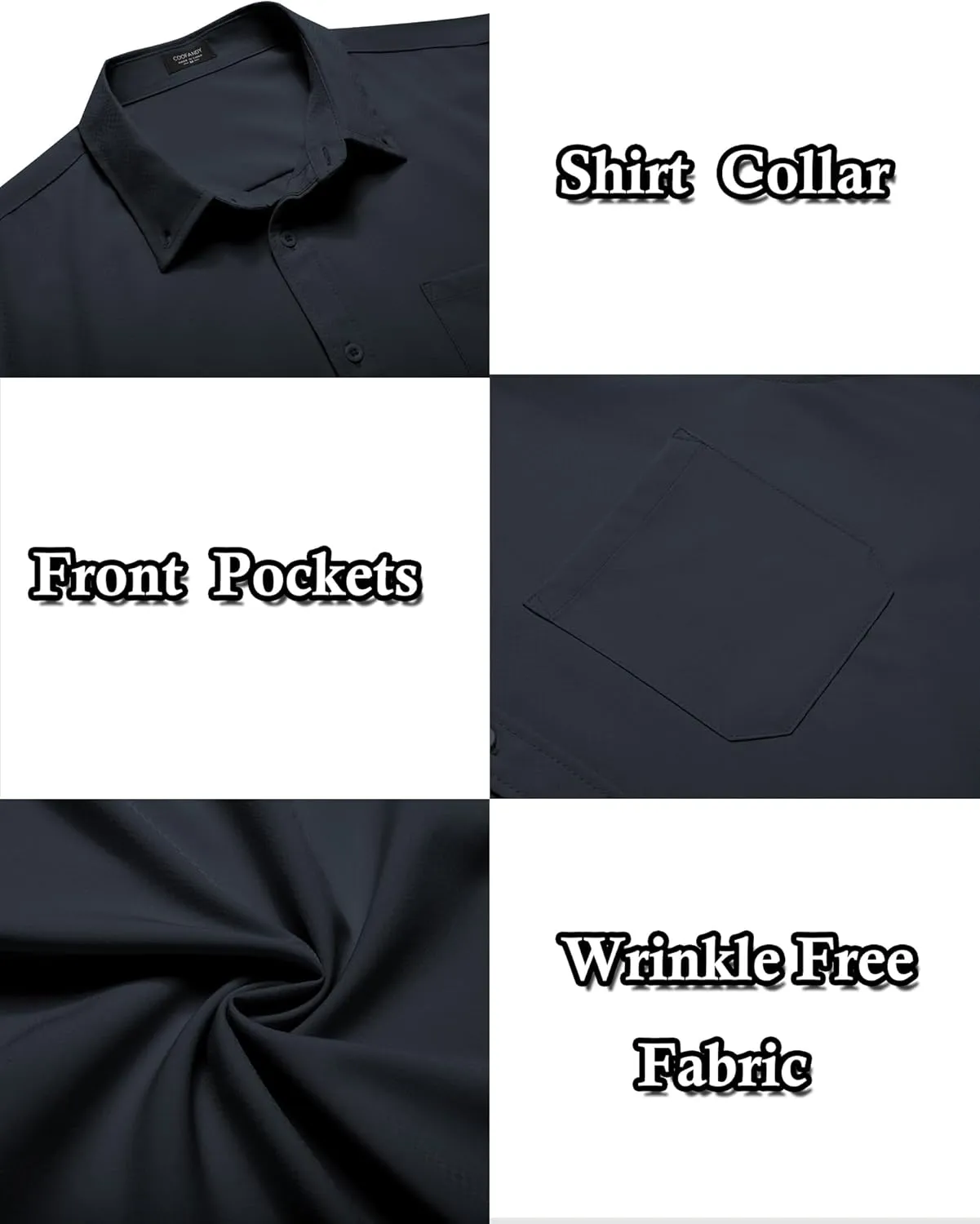 COOFANDY Mens Casual Dress Shirt Short Sleeve Wrinkle Free Dress Shirt Business Casual Shirts