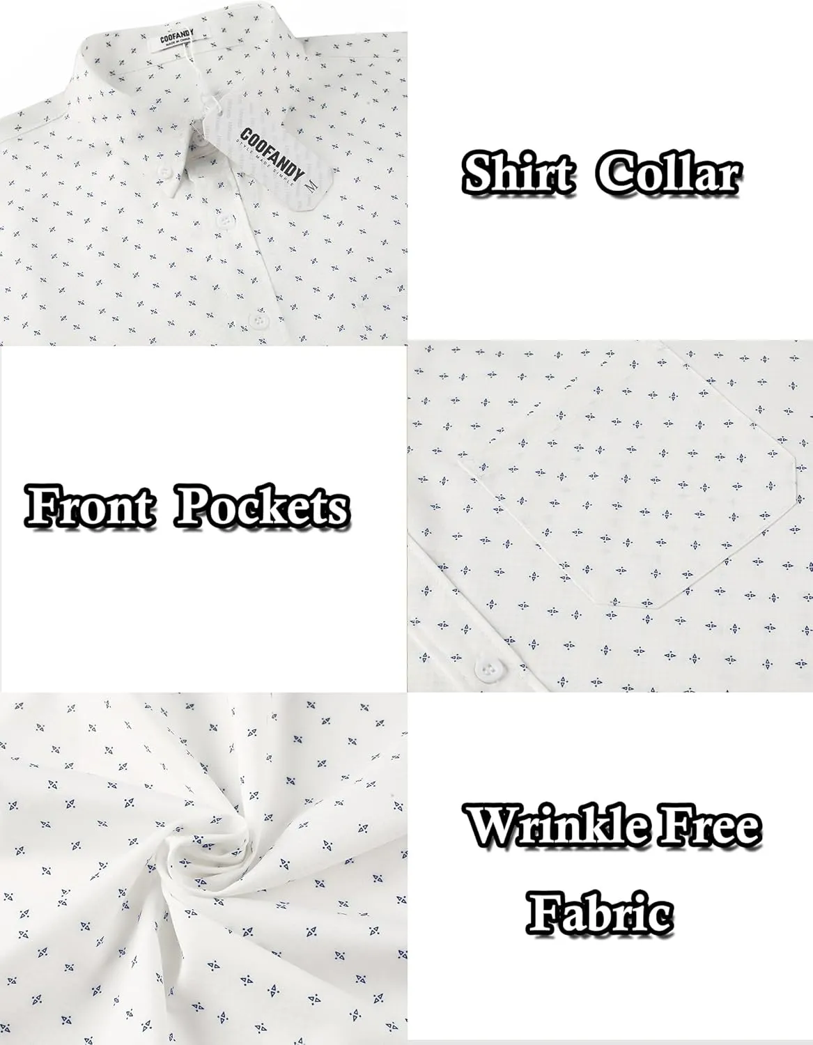 COOFANDY Mens Casual Dress Shirt Short Sleeve Wrinkle Free Dress Shirt Business Casual Shirts
