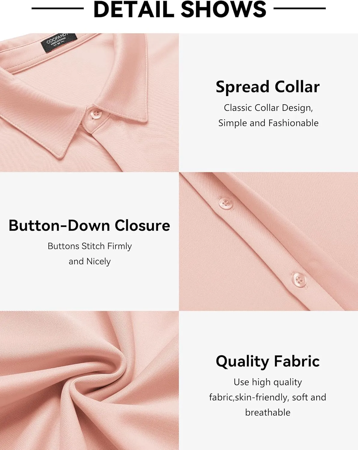 COOFANDY Mens Short Sleeve Wrinkle Free Shirt Casual Button Down Shirt Summer Dress Shirt