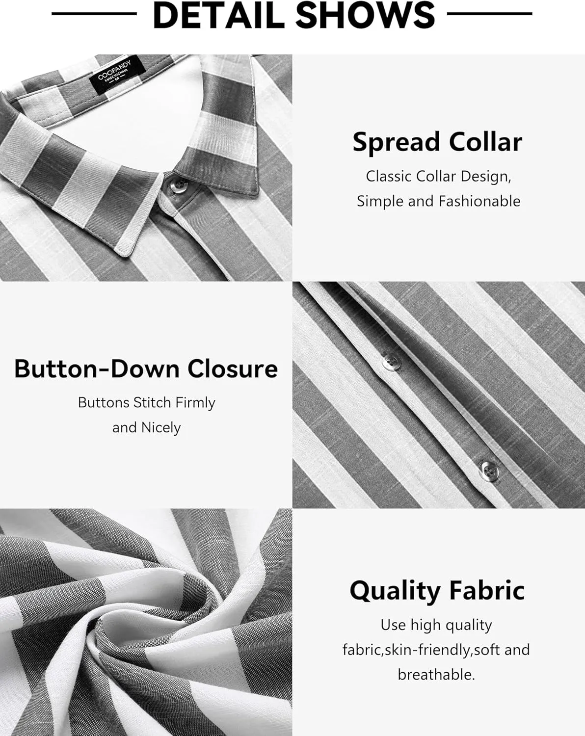 COOFANDY Mens Short Sleeve Wrinkle Free Shirt Casual Button Down Shirt Summer Dress Shirt