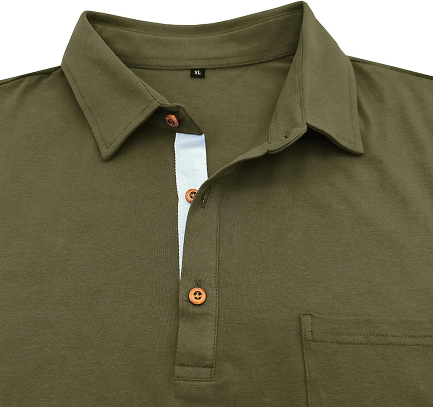 Cotton Polo Shirts for Men Basic Button Down Lapel Neck Golf Polo Shirts Casual Slim Fit Athletic Pullover