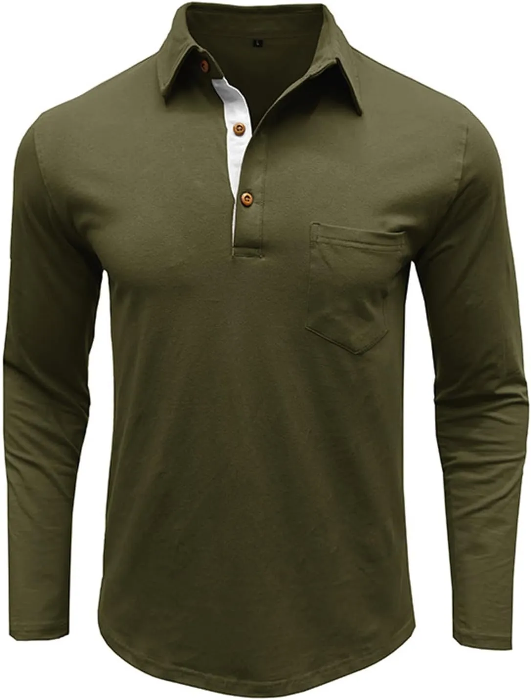 Cotton Polo Shirts for Men Basic Button Down Lapel Neck Golf Polo Shirts Casual Slim Fit Athletic Pullover