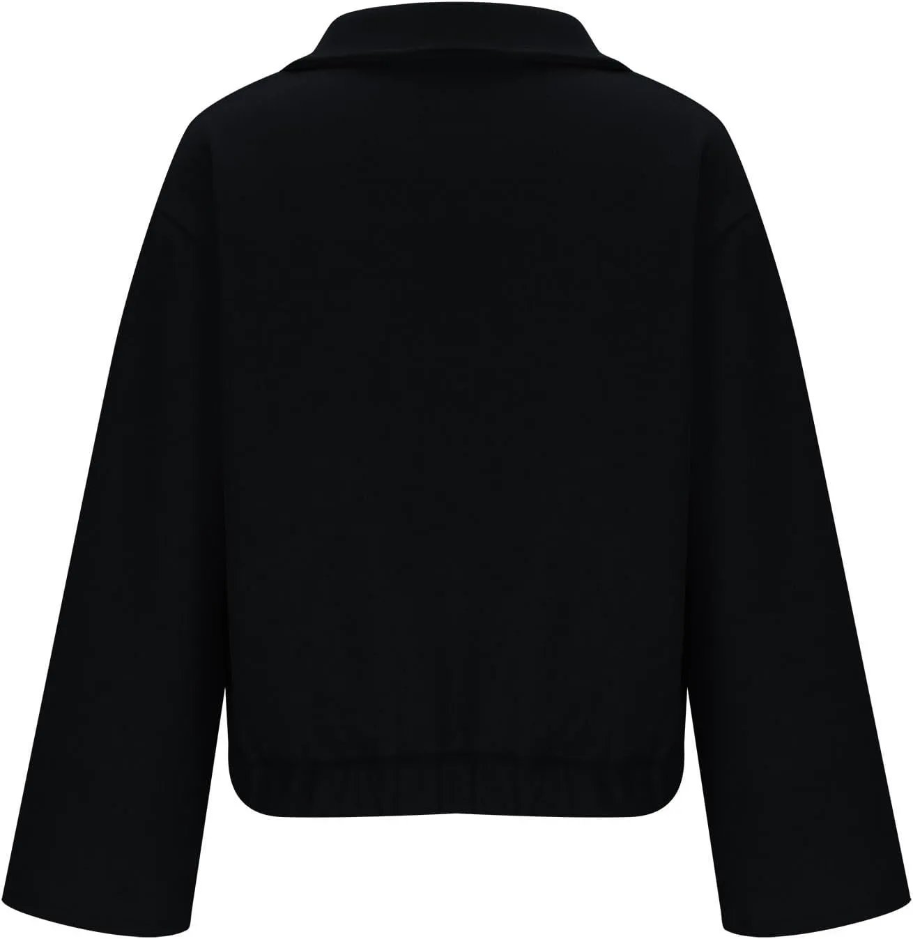 Cropped Trench Coat Women Casual Single Breasted Jacket Short Pea Coat Long Sleeve Wool Blend Jacket Fashion Outfits