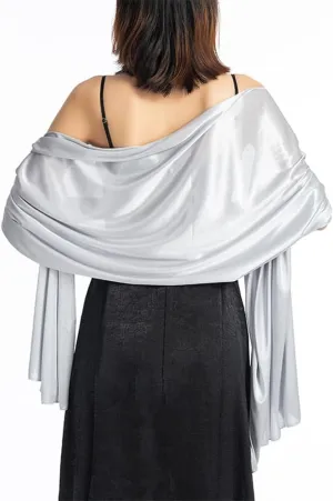 Culuze Womens Satin Silk Shawl and Wrap for Evening Party Dresses Bridal Bridesmaid Wedding Shawl Shoulder Cover Up