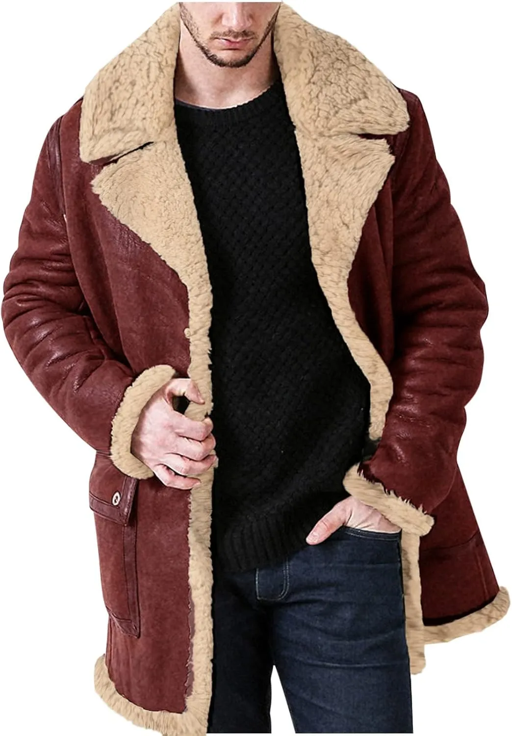 Dademeo Punk Washed Leather Jacket Men's Leather Jacket Fashion Stand Collar Motorcycle Leather Long Sleeve Casual Outwear