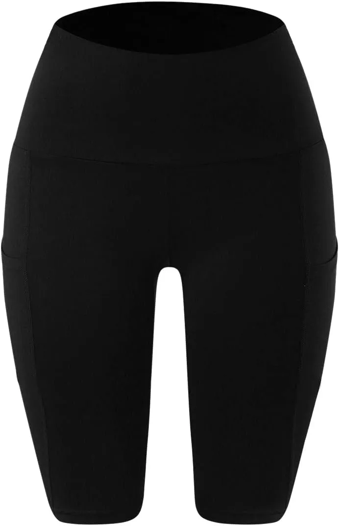 DASAYO Women High Waist Yoga Workout Shorts Gym Professional Athletic Shorts Pockets Bodycon Stretch Sports Running Shorts