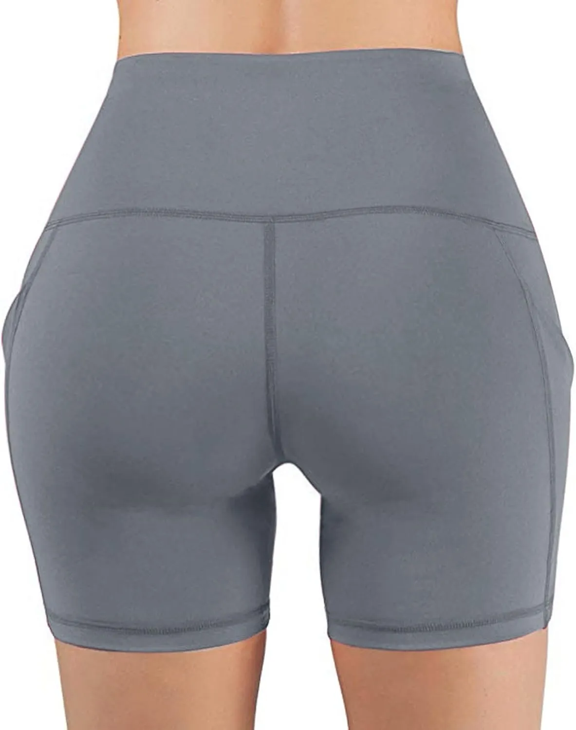 DASAYO Women High Waist Yoga Workout Shorts Gym Professional Athletic Shorts Pockets Bodycon Stretch Sports Running Shorts