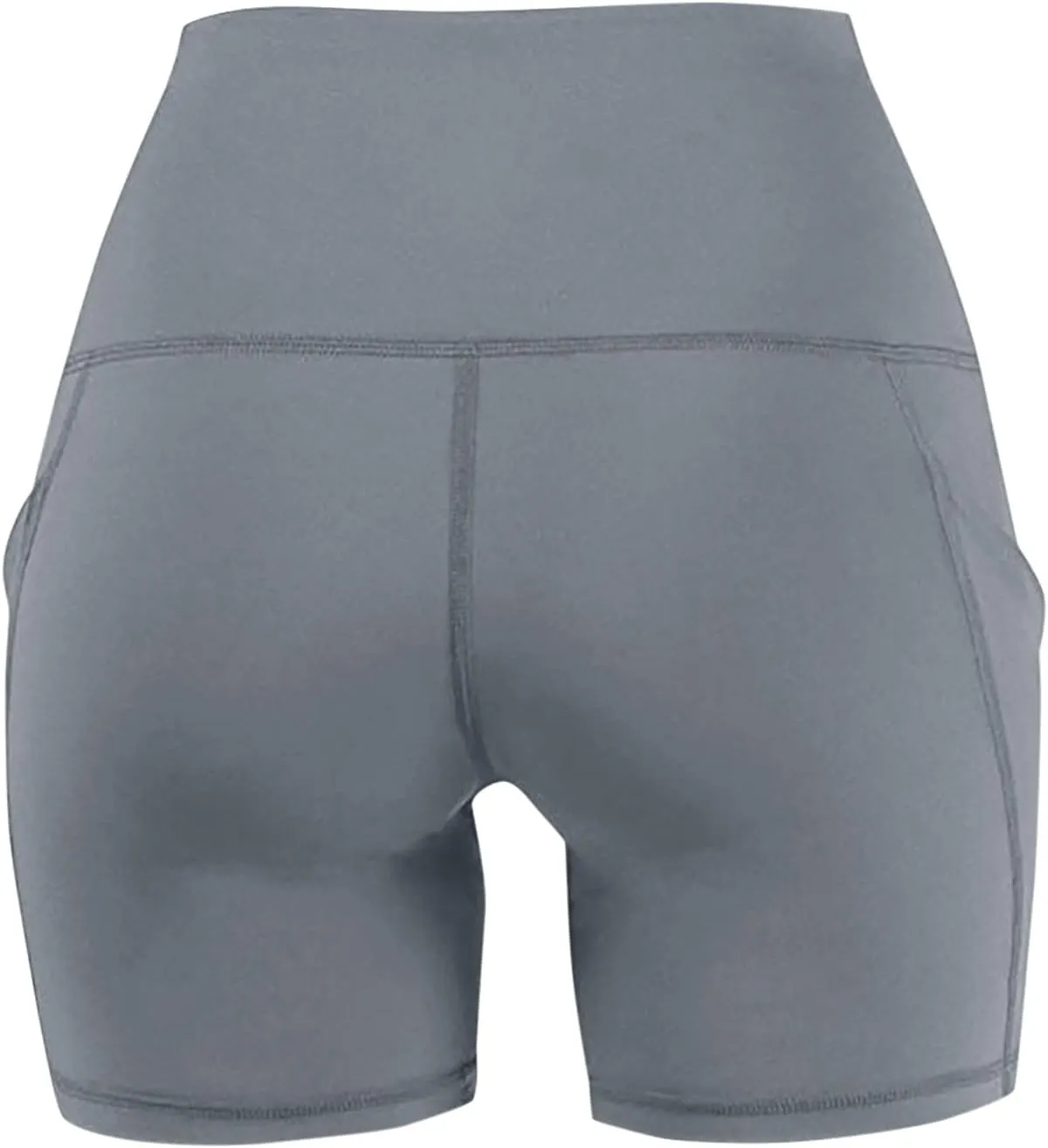 DASAYO Women High Waist Yoga Workout Shorts Gym Professional Athletic Shorts Pockets Bodycon Stretch Sports Running Shorts