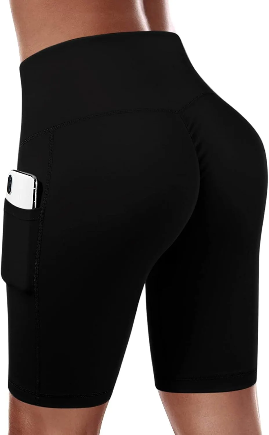 DASAYO Women High Waist Yoga Workout Shorts Gym Professional Athletic Shorts Pockets Bodycon Stretch Sports Running Shorts