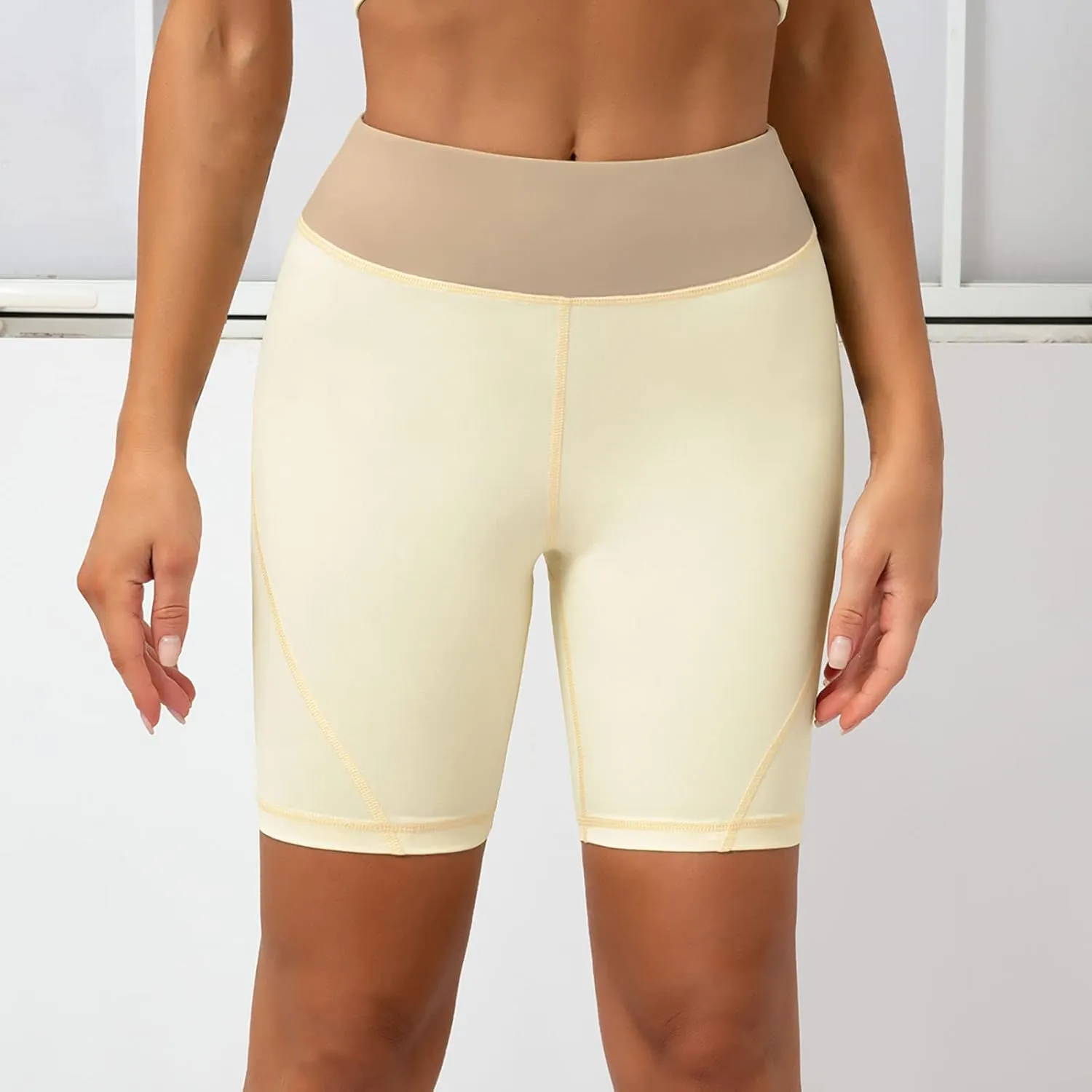 DASAYO Women High Waisted Butt Lifting Honeycomb Workout Shorts Tight Biker Athletic Shorts Tummy Control Gym Shorts Leggings