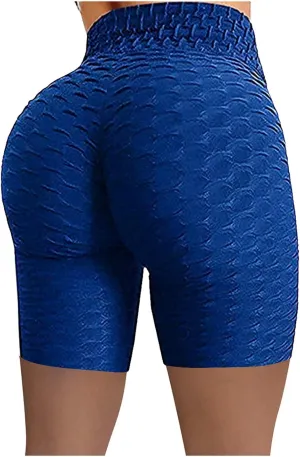 DASAYO Women High Waisted Butt Lifting Honeycomb Workout Shorts Tight Biker Athletic Shorts Tummy Control Gym Shorts Leggings