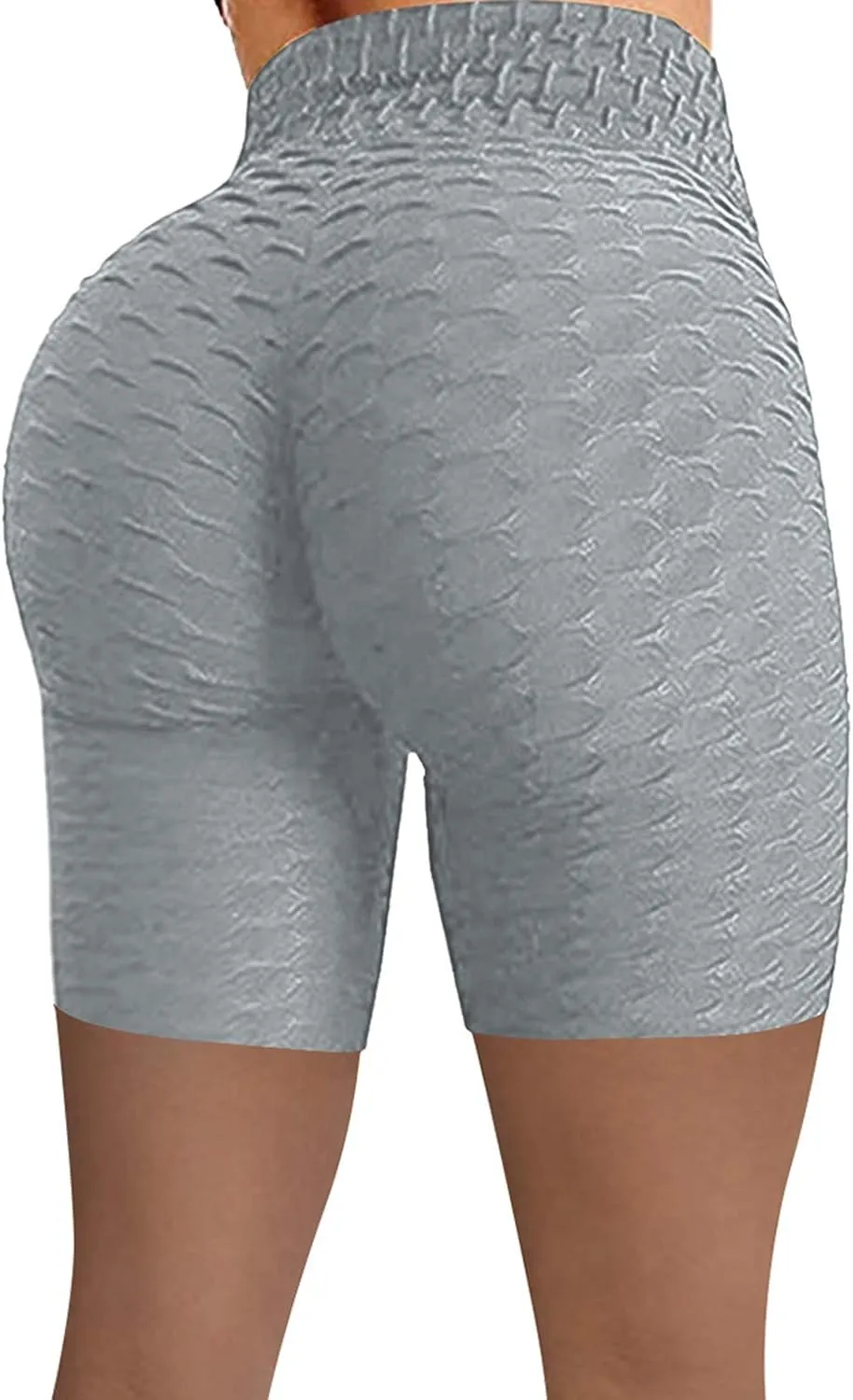 DASAYO Women High Waisted Butt Lifting Honeycomb Workout Shorts Tight Biker Athletic Shorts Tummy Control Gym Shorts Leggings