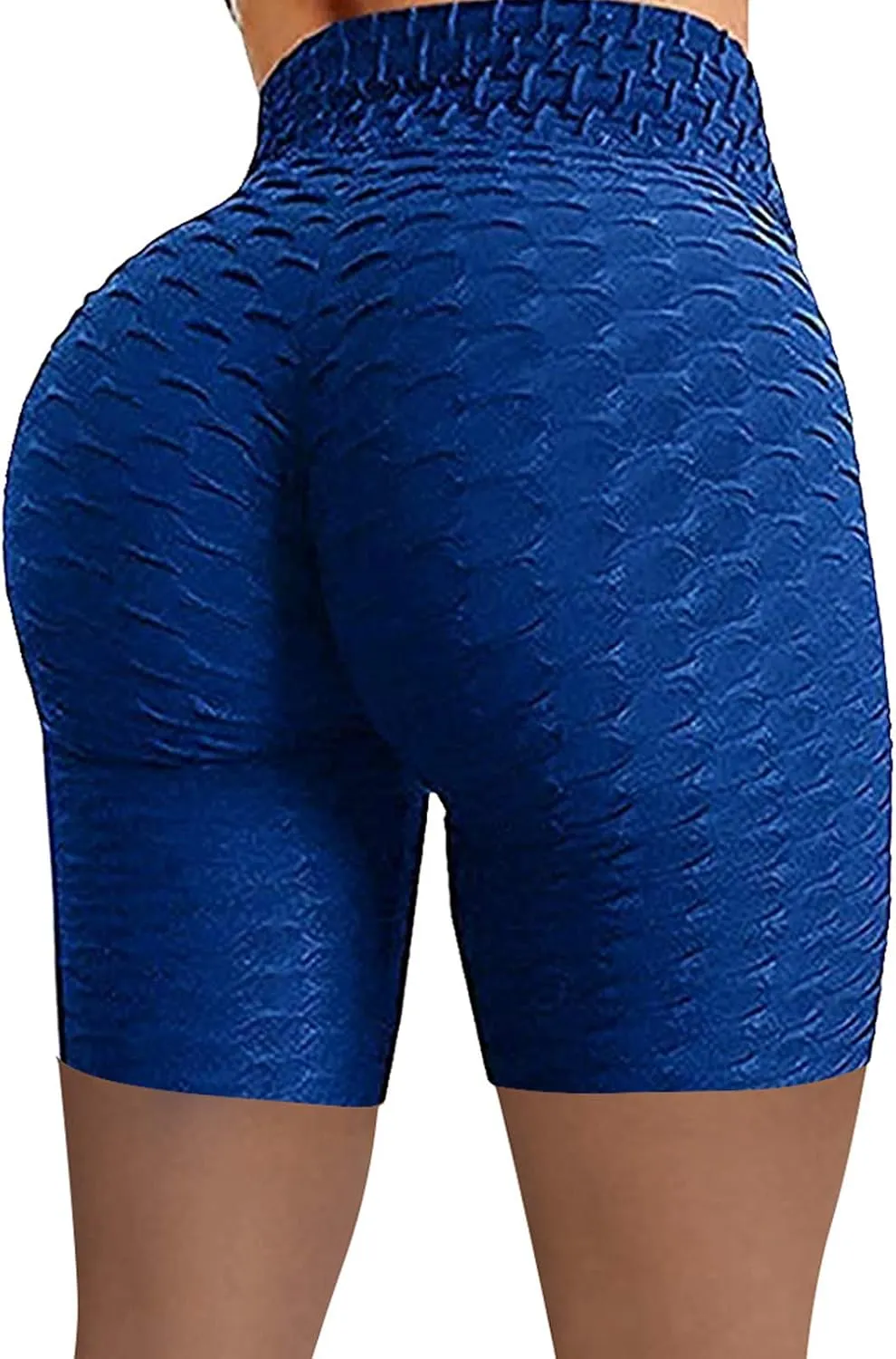 DASAYO Women High Waisted Butt Lifting Honeycomb Workout Shorts Tight Biker Athletic Shorts Tummy Control Gym Shorts Leggings