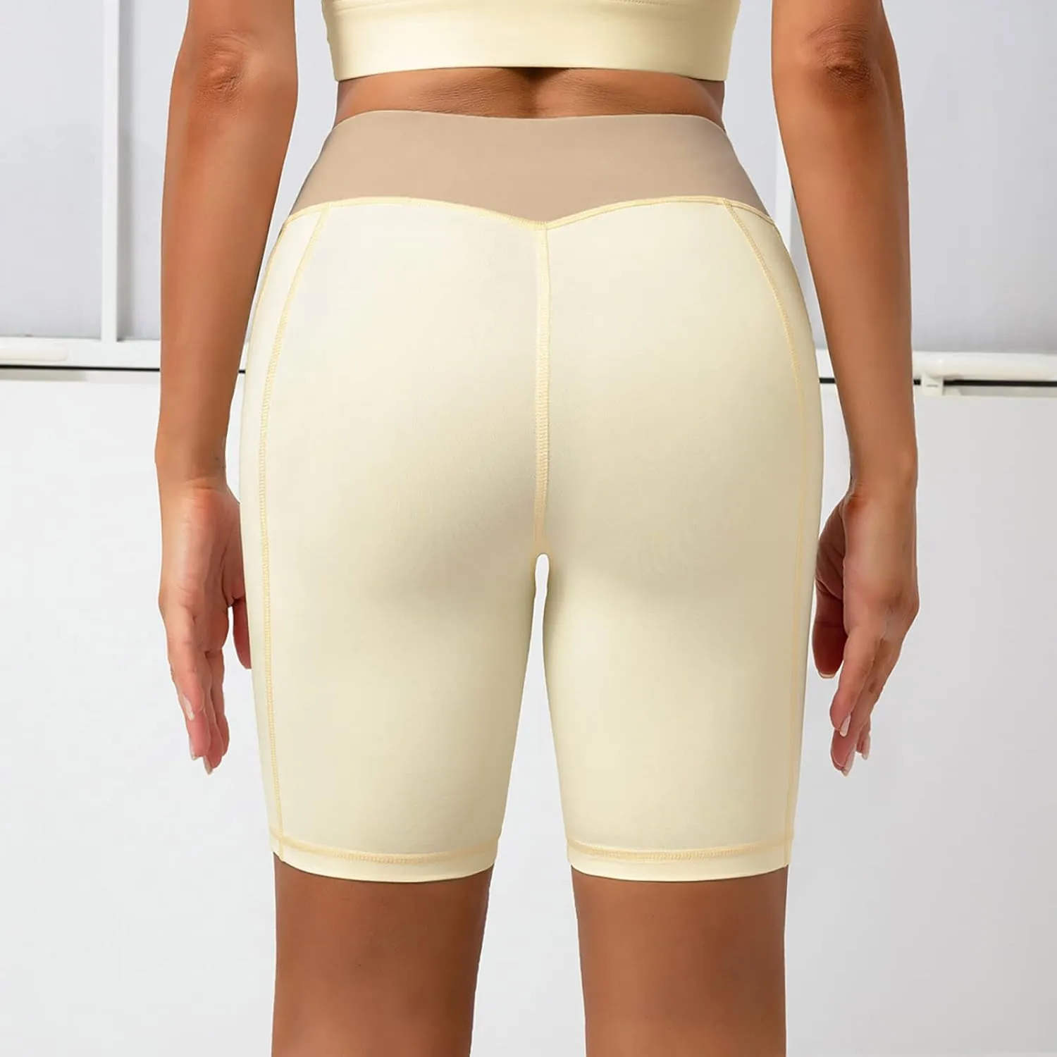 DASAYO Women High Waisted Butt Lifting Honeycomb Workout Shorts Tight Biker Athletic Shorts Tummy Control Gym Shorts Leggings