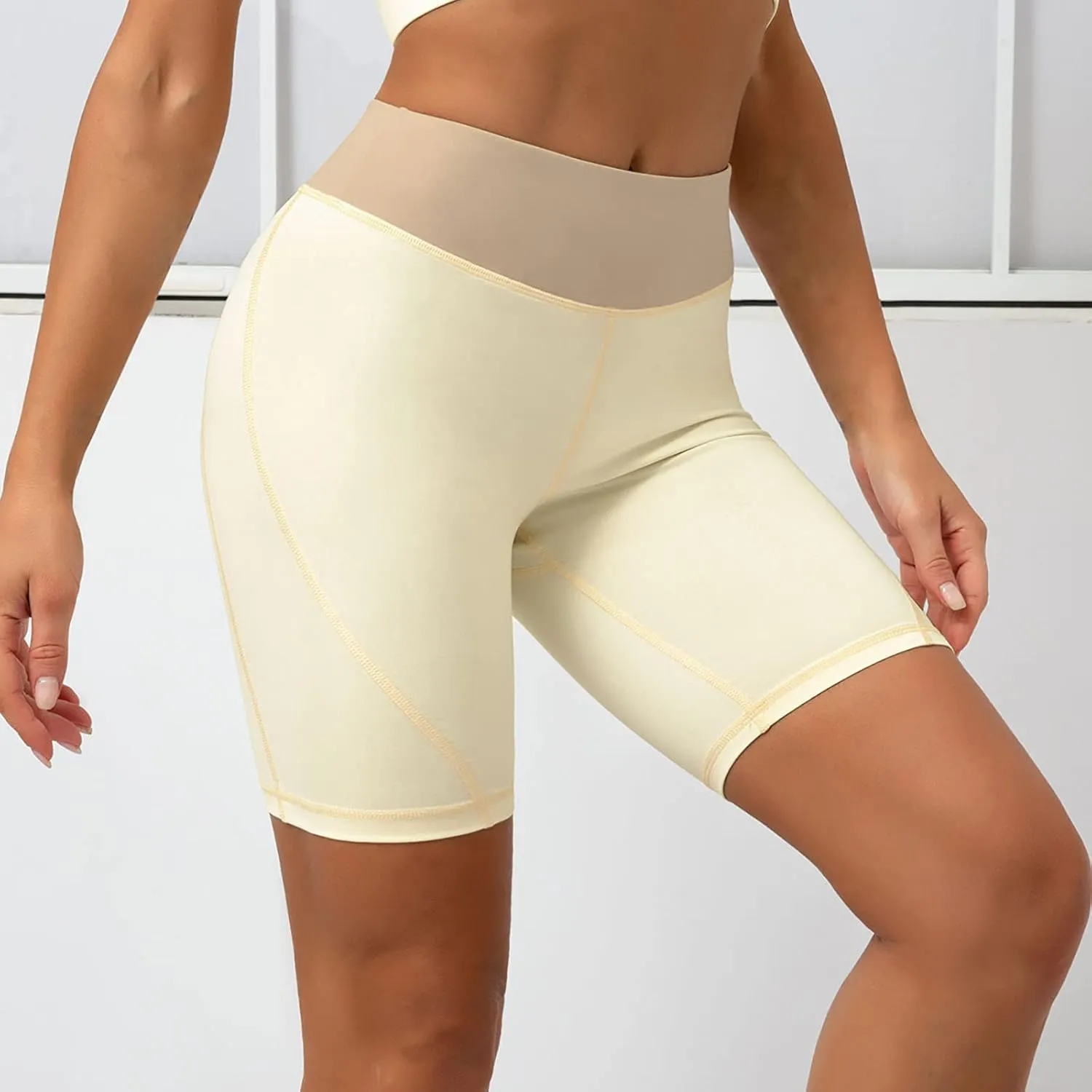 DASAYO Women High Waisted Butt Lifting Honeycomb Workout Shorts Tight Biker Athletic Shorts Tummy Control Gym Shorts Leggings