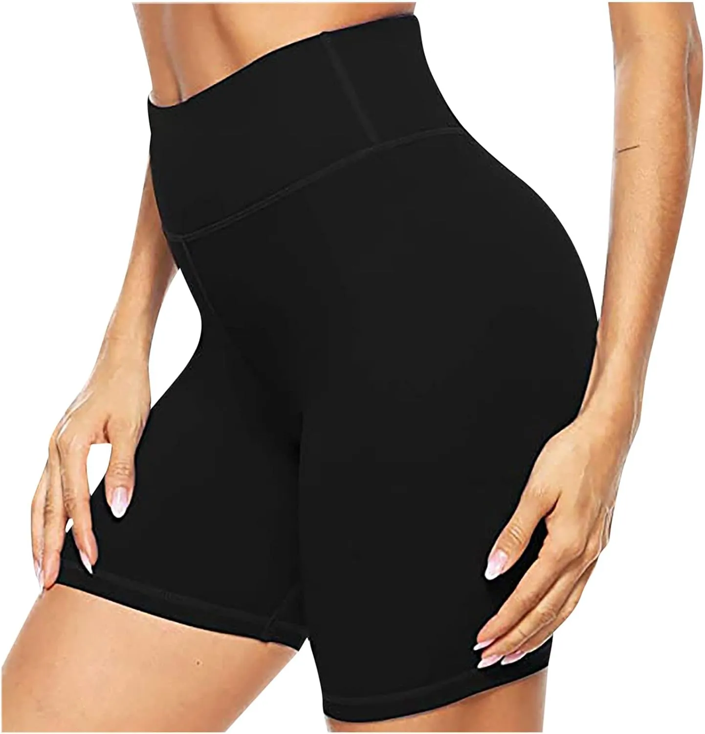 DASAYO Womens High Waist Lounge Workout Shorts Booty Gym Shorts Solid Quick Dry Stretch Soft Biker Tennis Running Yoga Shorts