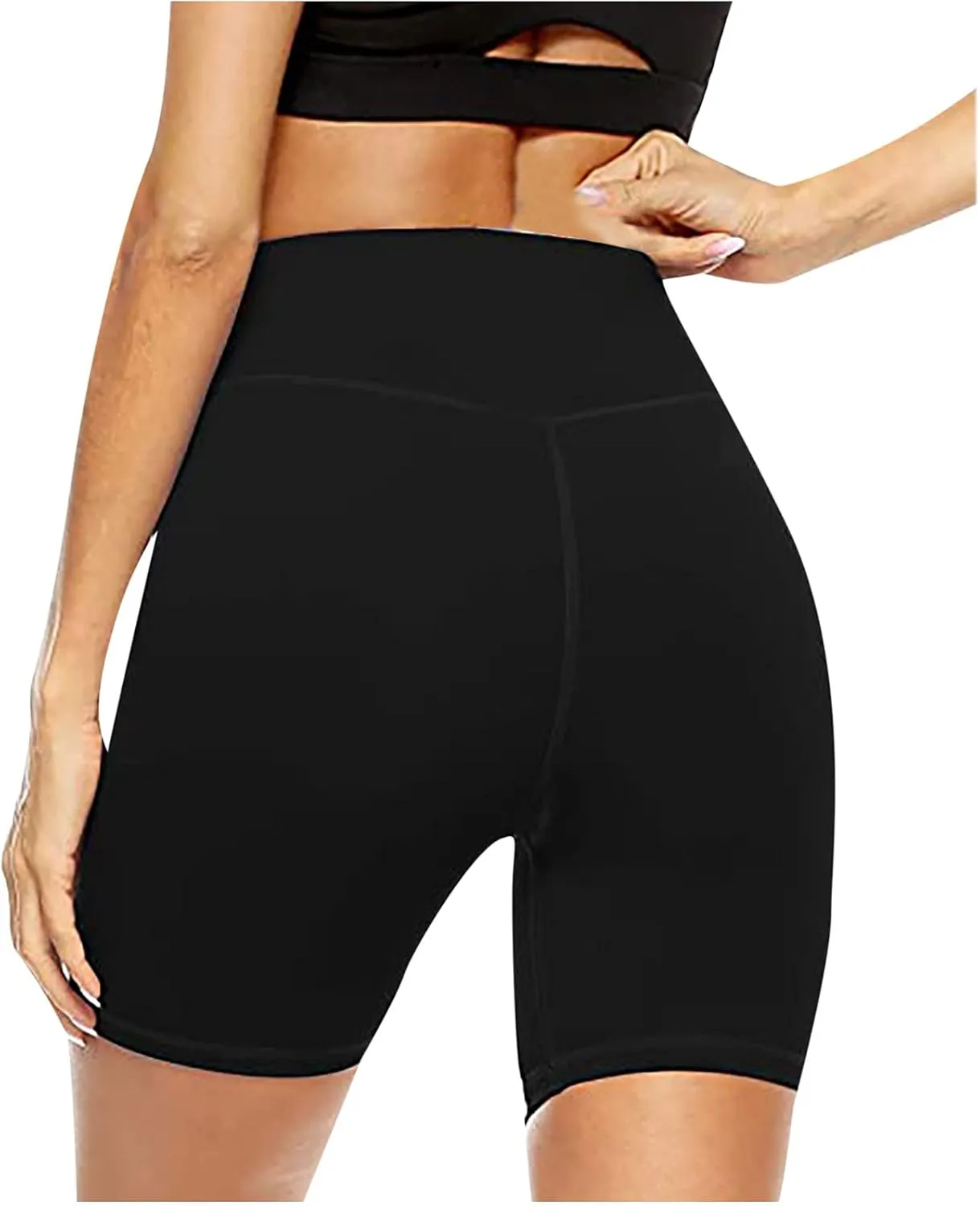 DASAYO Womens High Waist Lounge Workout Shorts Booty Gym Shorts Solid Quick Dry Stretch Soft Biker Tennis Running Yoga Shorts