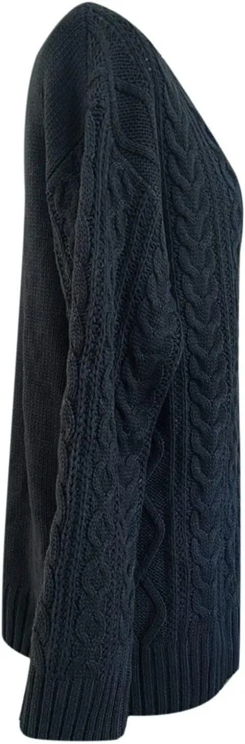 DASAYO Womens Long Sleeve Oversized Chunky Sweaters Casual Vneck Pullover Knit Sweater Fashion Fall Outfits Plus Size 2022