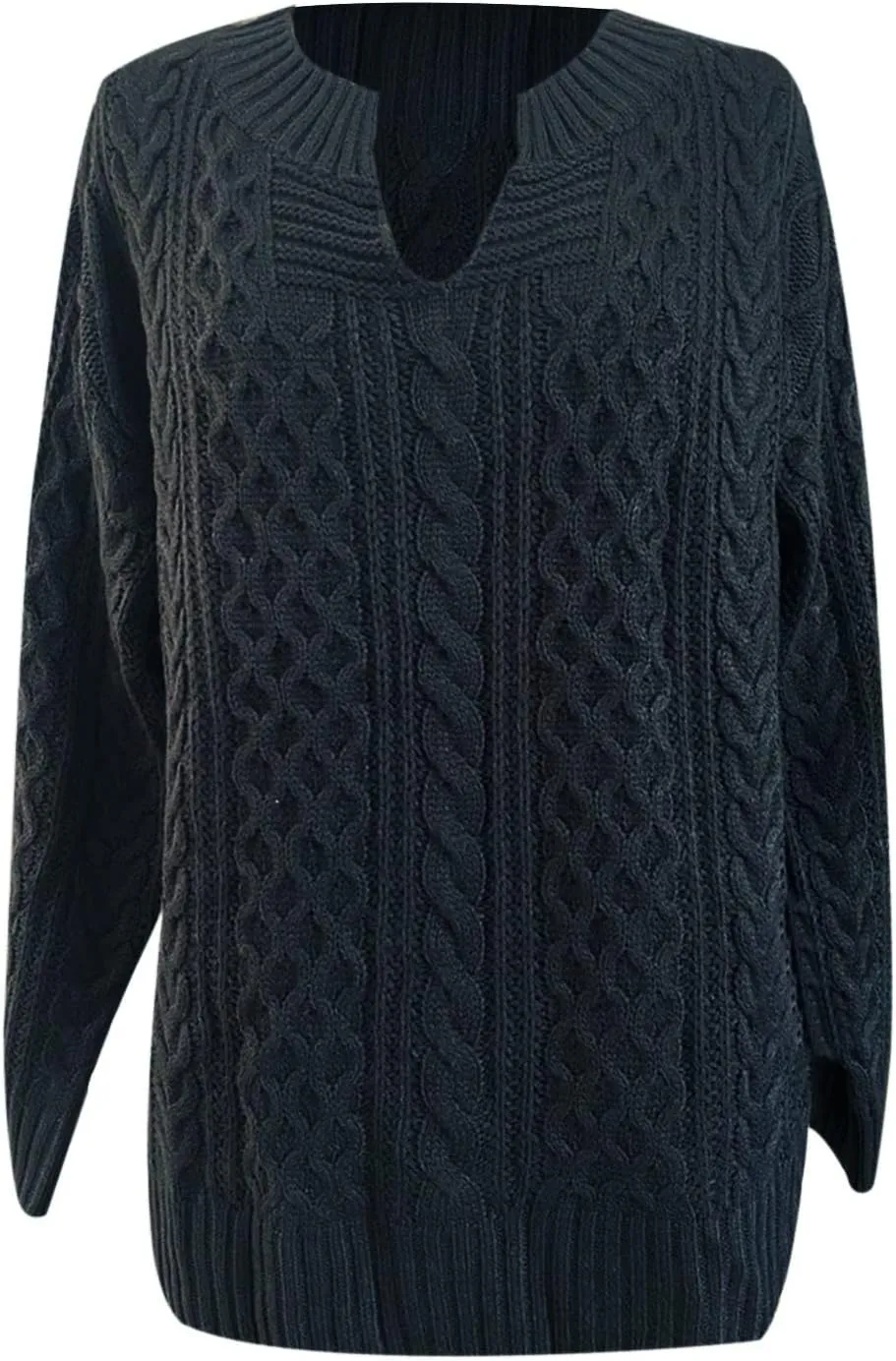 DASAYO Womens Long Sleeve Oversized Chunky Sweaters Casual Vneck Pullover Knit Sweater Fashion Fall Outfits Plus Size 2022