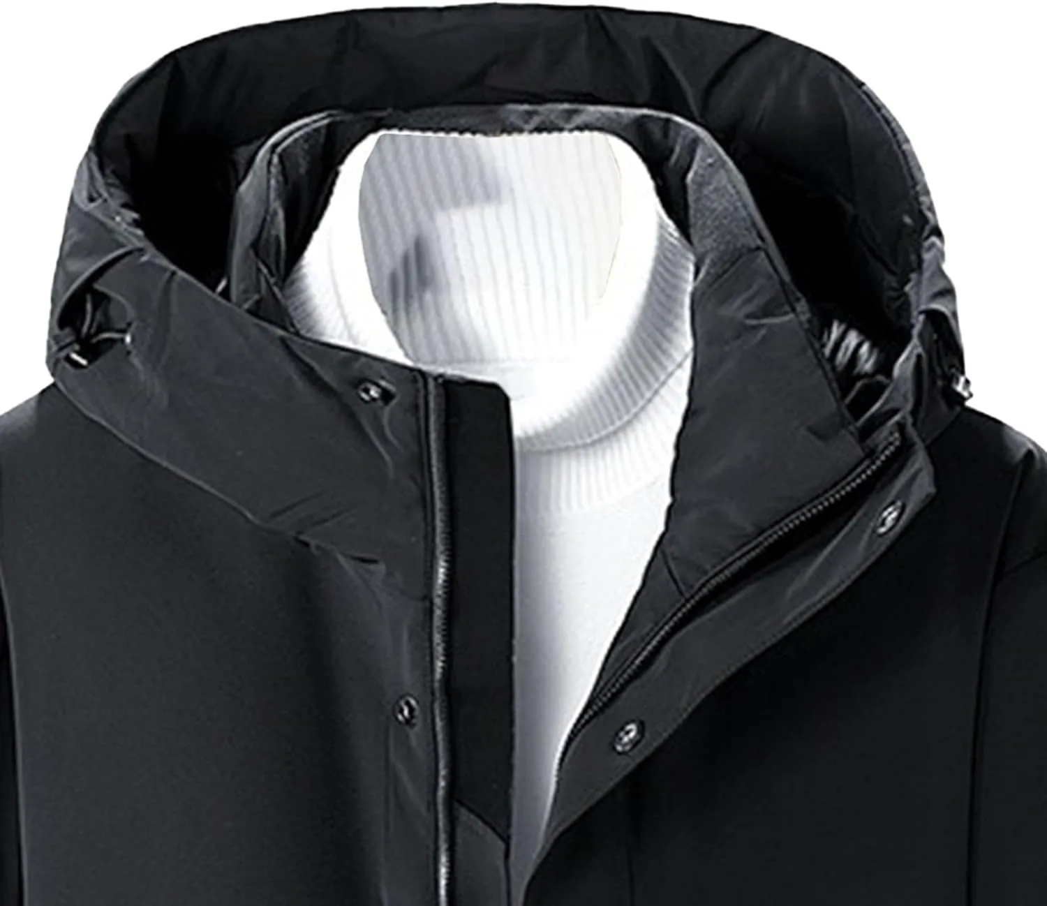 DGHM-JLMY Men's Daily Thickened Warm Down Jacket Versatile Business Casual Down Jacket Winter Loose Hooded Down Jacket