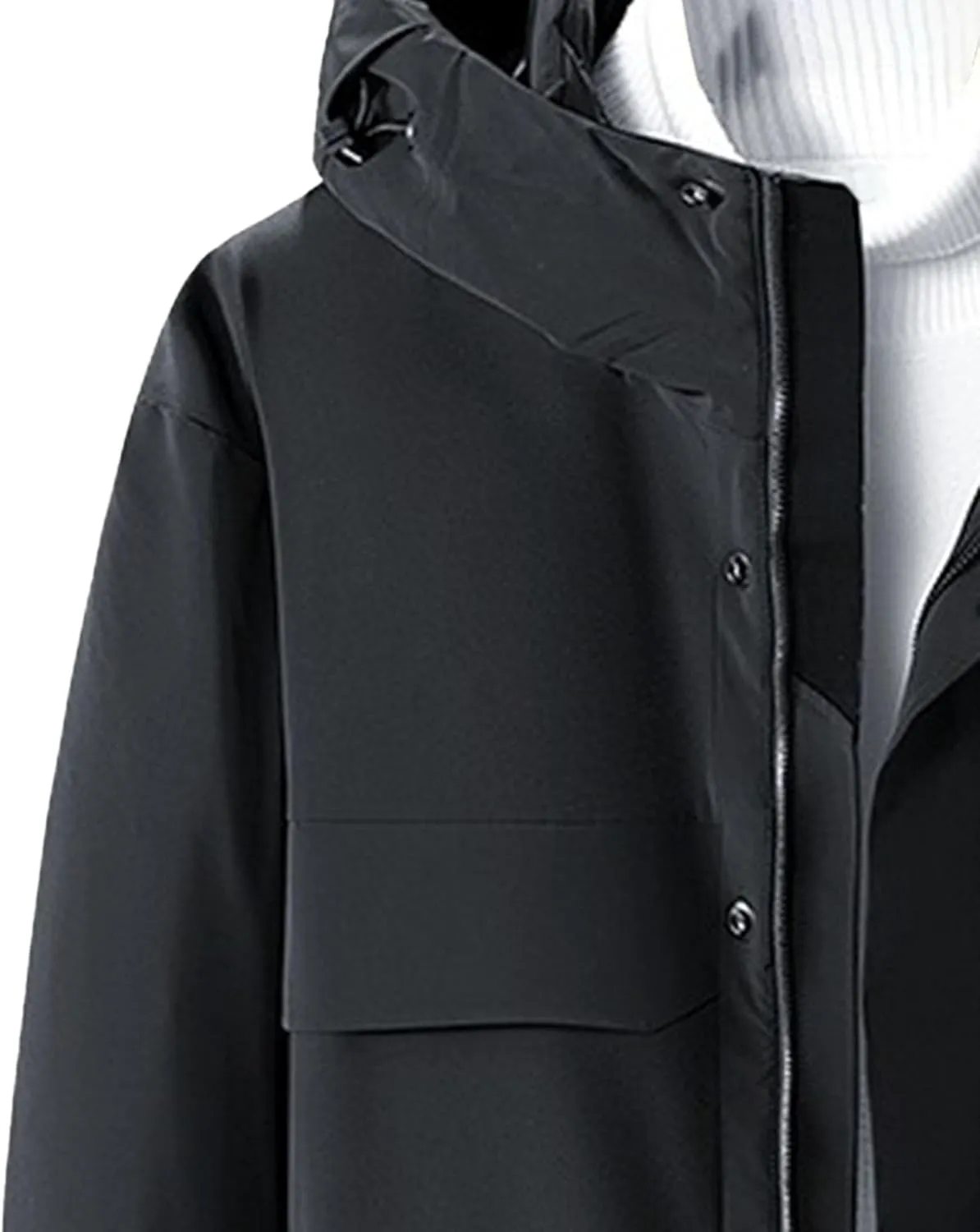 DGHM-JLMY Men's Daily Thickened Warm Down Jacket Versatile Business Casual Down Jacket Winter Loose Hooded Down Jacket