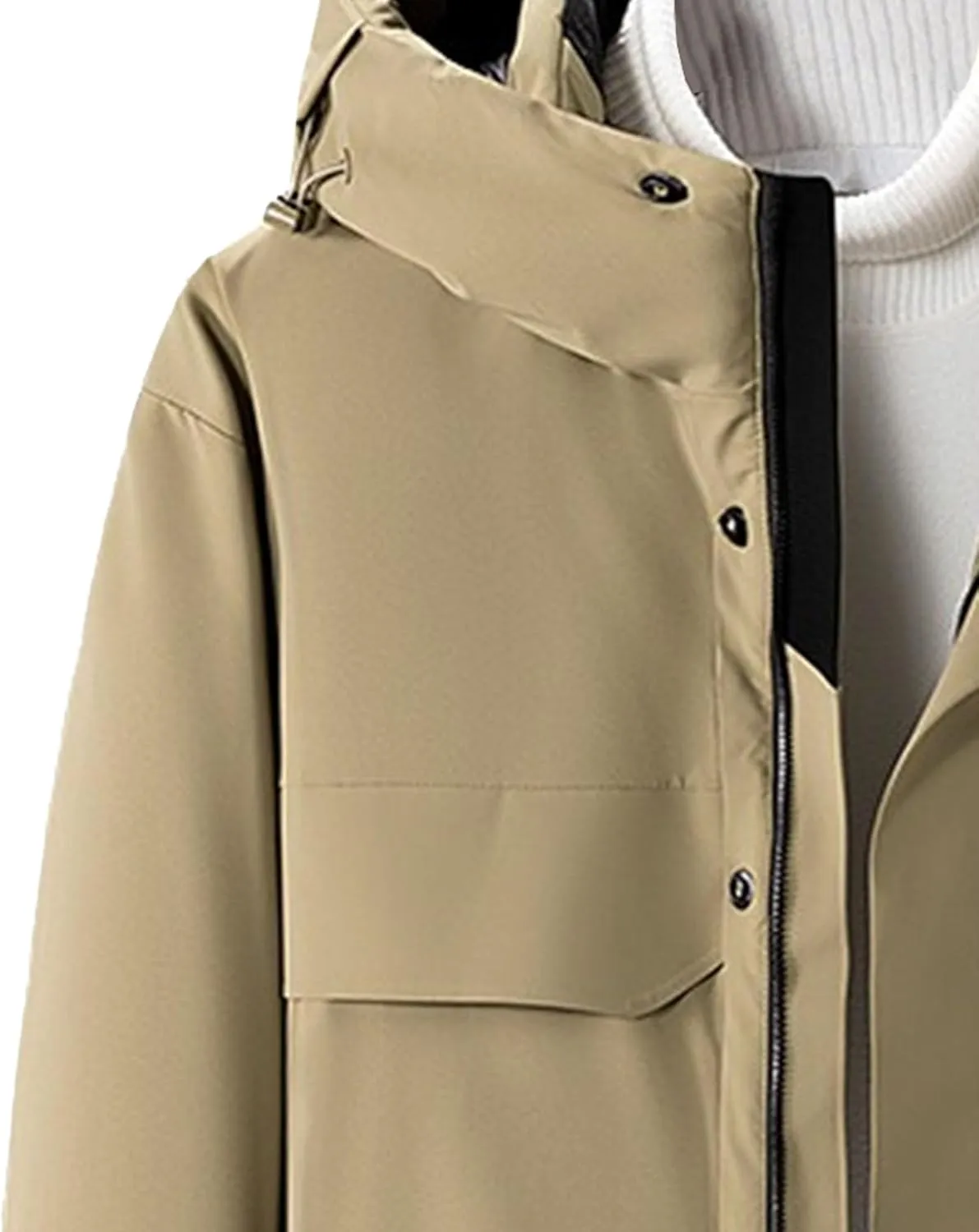 DGHM-JLMY Men's Daily Thickened Warm Down Jacket Versatile Business Casual Down Jacket Winter Loose Hooded Down Jacket