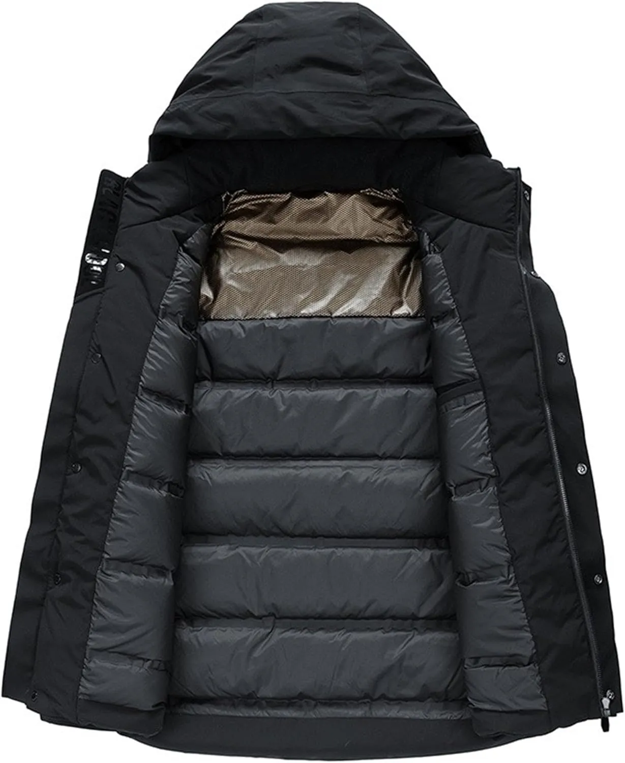 DGHM-JLMY Men's Daily Thickened Warm Down Jacket Versatile Business Casual Down Jacket Winter Loose Hooded Down Jacket