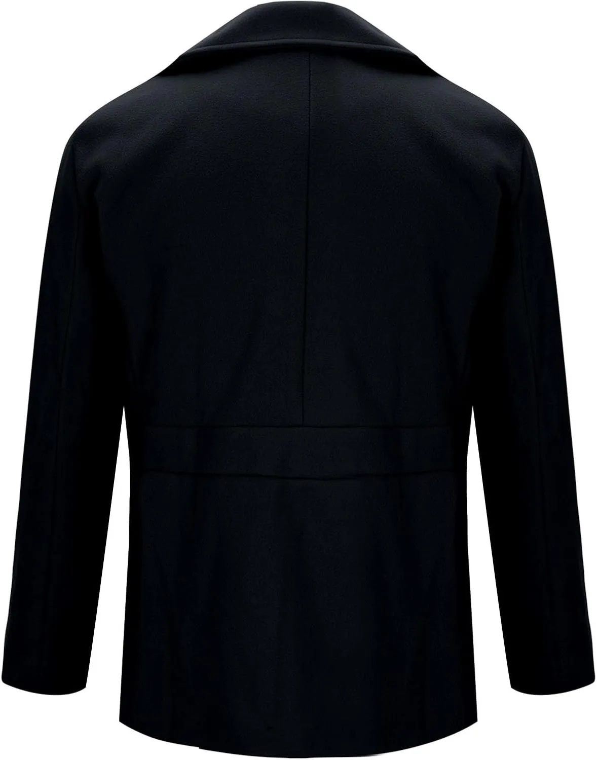 Dgoopd Men's Double Breasted Trench Coat Wool Blend Long Coat Notch Lapel Jacket Casual Pea Coat Windproof Jacket